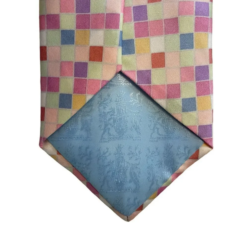 Marks & Spencer Pastel Check Silk Tie